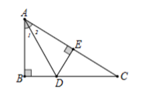 Cho tam giác ABC vuông tại B có AD là tia phân giác của góc BAC (D ∈ BC). Biết BD = 3 cm. (ảnh 1)