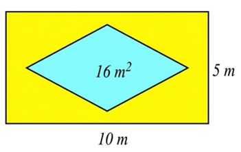 Vậy diện t&iacute;ch của b&atilde;i cỏ l&agrave; \(34{m^2}\) v&agrave; số tiền c&ocirc; (ảnh 1)