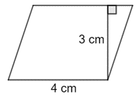 Tính diện tích của hình bình hành ở hình vẽ dưới đây: (ảnh 1)
