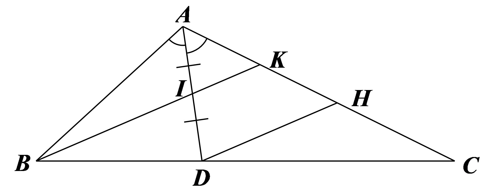 Vậy \({S_{\Delta IBC}} = \frac{2}{5}{S_{\Delta ABC}}.\) (ảnh 1)