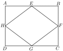 Cho hình chữ nhật ABCD và hình thoi EFGH như hình vẽ:  Khi đó: (ảnh 1)