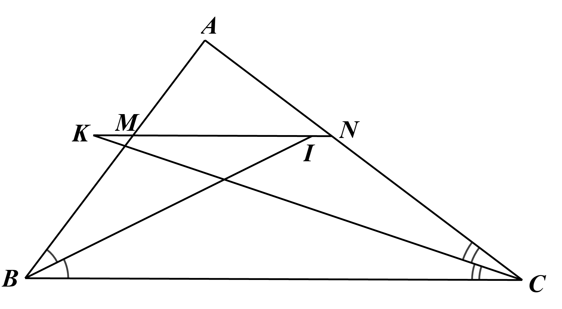 Chứng minh tương tự ý c) ta có \(NK (ảnh 1)