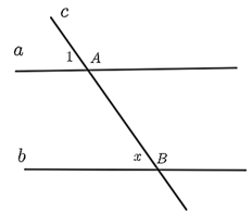 Chọn B Ta c&oacute;: \(a\parallel b\) n&ecirc;n \(\widehat {{A_1}} = \widehat {bBA} = 60^\circ \) (hai g&oacute;c đồng vị). Do đ&oacute;, \(x = 60^\circ .\) (ảnh 1)