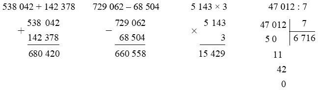 Đặt tính rồi tính:  538 042 + 142 378 (ảnh 1)