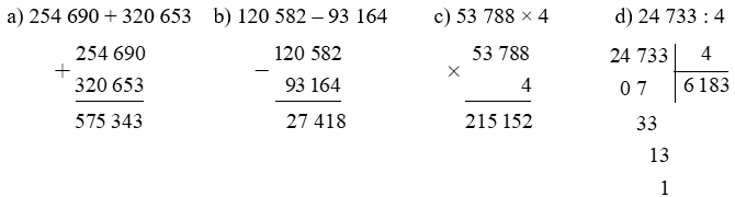 Đặt tính rồi tính: 254 690 + 320 653 (ảnh 1)