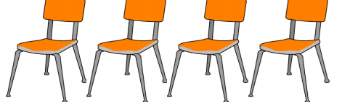 How many chairs are there? There is/ There are four chairs. (ảnh 1)