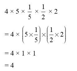 Tính nhanh: 4 × 5 × 1/5  × 1/2  × 2 (ảnh 1)
