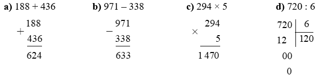Đặt tính rồi tính:  188 + 436 (ảnh 1)