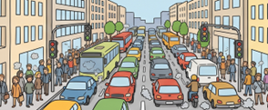 Listen and choose.  What is the street like? (ảnh 1)
