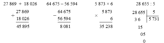 Đặt tính rồi tính 27 869 + 18 026 (ảnh 1)