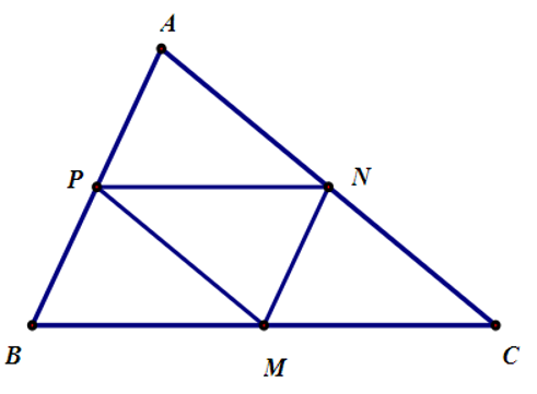 Trong hệ tọa độ Oxy, cho M(2; 0), N(2; 2) và P(–1; 3) lần lượt là trung điểm của các cạnh BC, CA, AB của tam giác ABC. Tọa độ điểm B là (ảnh 1)