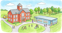 Listen and choose. How many buildings are there at your school? (ảnh 1)