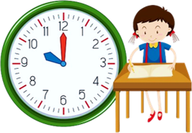 Trong hình bên, góc tạo bởi kim giờ và kim phút có số đo là:  (ảnh 1)