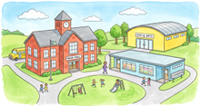 Listen and choose. How many buildings are there at your school? (ảnh 2)