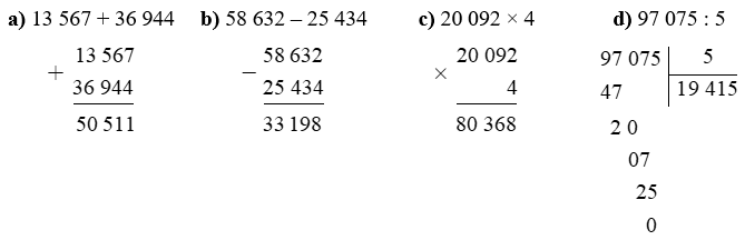 Đặt tính rồi tính: 13 567 + 36 944 (ảnh 1)