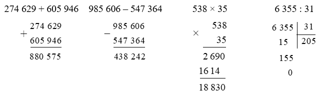 Đặt tính rồi tính: 274 629 + 605 946 (ảnh 1)