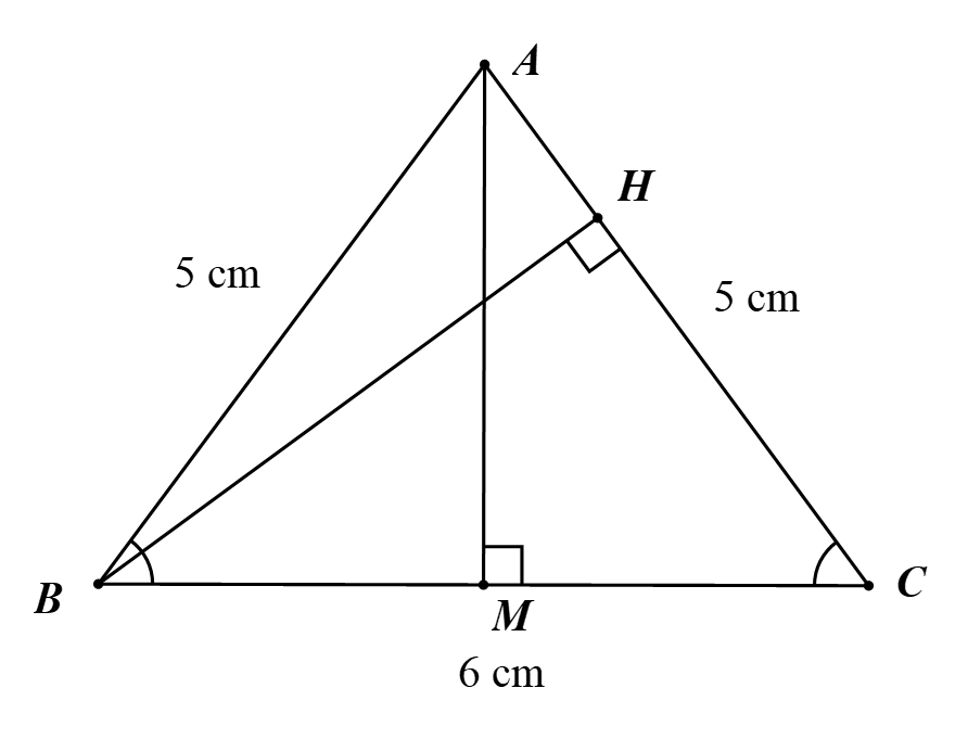 Lại c&oacute;, \({S_{ABC}} = \frac{1}{2} \cdot BH (ảnh 1)