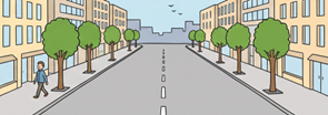 Listen and choose.  What is the street like? (ảnh 2)