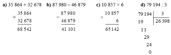 Đặt tính rồi tính 35 864 + 32 678 (ảnh 1)