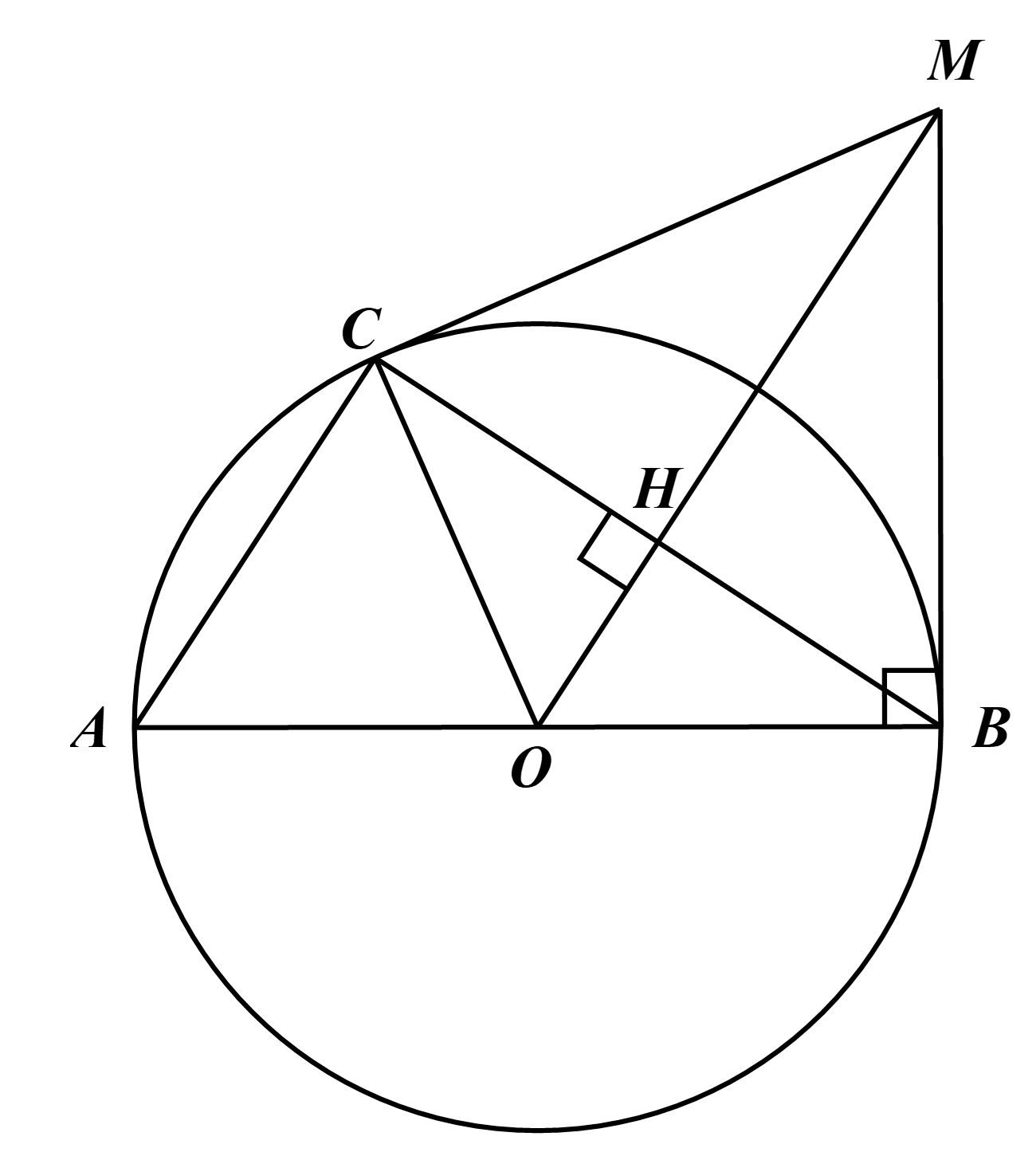 Từ đ&oacute; t&iacute;nh được: \(MH = OM - OH = 8 - 0,78125 = 7,21875\) cm. (ảnh 1)