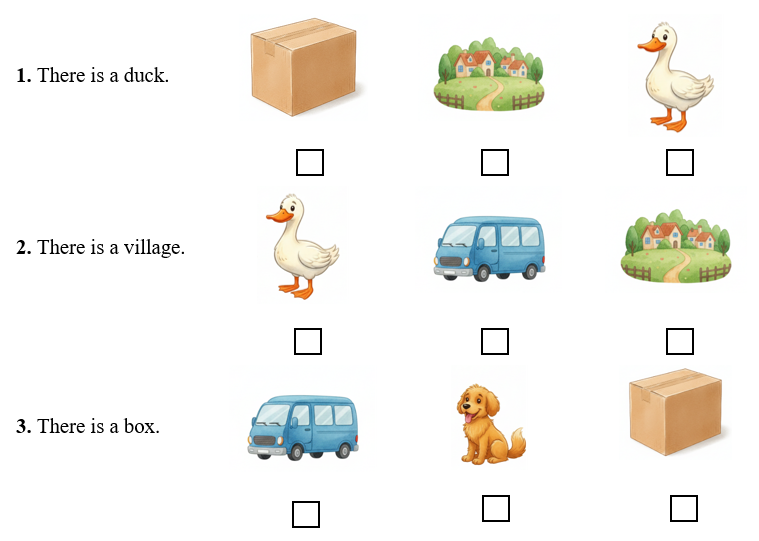 Look, read and tick (v). (ảnh 1)