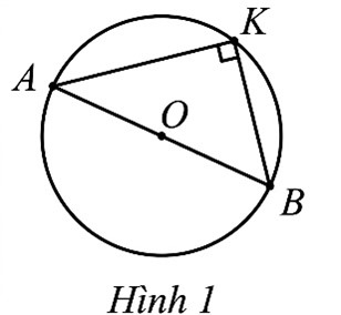Cho h&igrave;nh vẽ (H&igrave;nh 1), biết \[AB\] l&agrave; đường k&iacute;nh của \(\left( O \right)\). Số đo \(\widehat {AKB}\) bằng: (ảnh 1)