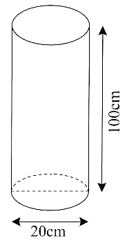 Một ống nước có dạng hình trụ như hình vẽ. Chiều cao của hình trụ là: (ảnh 1)
