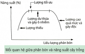 Dựa trên kiến thức và biểu đồ thể hiện mối quan hệ giữa phân bón và năng suất cây trồng, có bao nhiêu phát biểu sau đây đúng? (ảnh 1)