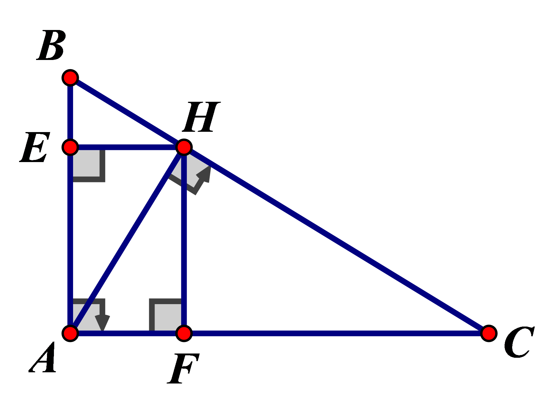c) X&eacute;t \(\Delta BEH\) vu&ocirc;ng tại \(E\), ta (ảnh 1)