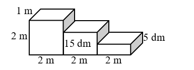 Thể tích của hình khối sau là: (ảnh 1)