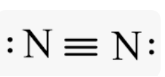 Phân tử N2 có liên kết ba giữa hai nguyên tử nitrogen, cả hai nguyên tử này đều thỏa mãn quy tắc octet với công thức Lewis như sau.
 (ảnh 1)