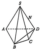 Cho h&igrave;nh ch&oacute;p \(S.ABCD\) như h&igrave;nh vẽ. X&eacute;t \(N\) l&agrave; một điểm bất kỳ nằm tr&ecirc;n cạnh \(SD\) (\(N\) kh&aacute;c \(S\)). Điểm \(N\) kh&ocirc;ng thuộc mặt phẳng n&agrave;o dưới đ&acirc;y? (ảnh 1)
